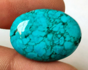 23.40 CT Large Natural Spiderweb Blue Turquoise Oval Cut Loose Gemstone for Gift