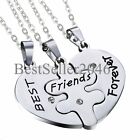 BFF Stainless Steel 3 in 1 Heart Matching Puzzle Best Friends Forever Necklaces
