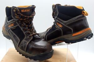Wolverine Men's Leather W10303 Waterproof Steel Toe Work Boots Size 12M