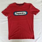 SUPERDRY T Shirt Men's Size Medium RED Premium Streetwear Distressed Print 1363