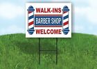 BARBER SHOP WALK-INS WELCOME Plastic Yard Sign ROAD SIGN with Stand