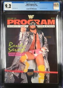 CGC 9.2 WWF PROGRAM #155 1988 Magazine MACHO MAN RANDY SAVAGE Brutus Beefcake