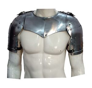 Medieval Iron Gorget Spaulders Arm Shoulder Set Viking Crusader Pauldrons Armor
