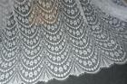 Chantilly Scalloped Lace Fabric Soft Floral Wavy Eyelash Fabric for DIY Dress