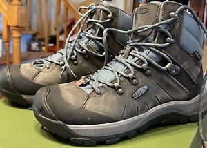 Keen Footwear Womens Gray Teal Revel IV Mid Polar Waterproof Boots US 8.5.  New