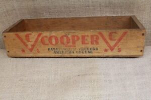 Old Wood Cooper Cheese Box Crate Vintage Pope Sons Phila Decoration Some Fade