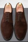 Men's Handmade Genuine Brown Suede Leather Lace Up Oxford Formal Dress Shoes