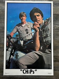 CHiPs TV Show Cast Motorcycle Vintage Poster 1977 Erik Estrada Ponch Jon Police