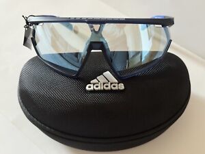 New Adidas Sport Sunglasses | SP0001 91V - Matte Blue / Blue Photocromic Lens