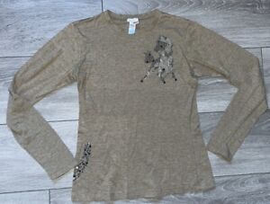 Cowgirl Hardware Girls Long Sleeved Shirt Size Large Rodeo Cowgirl Jewel Accents