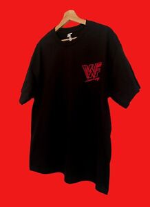 WWF Attitude Era Logo Black T Shirt Crew Neck WWF WWE Wrestling T-Shirt