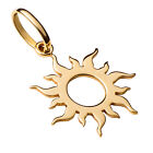 14k Solid Yellow Gold Beautiful Small Flaming Sun Delicate Small Charm Pendant