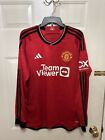 Mens Manchester United Home Man Long Sleeve Jersey 23/24 Adidas Size Large