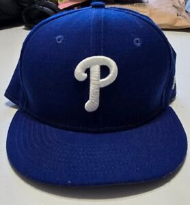 New Era 59Fifty Philadelphia Phillies Fitted Hat 7 1/2 Blue