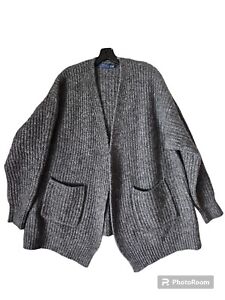 POLO Ralph Lauren Men's Gray Wool Cashmere Knit Open Cardigan Sweater Size XL
