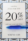 SERENA & LILY 20% OFF EVERYTHING Entire Purchase Exp. 6/9/24 Coupon Code