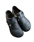 Birkenstock Women London Slip On Clog Shoes Black Oiled Leather 39 EU 8-8.5