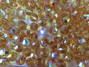 24 swarovski vintage (retired) crystal beads,8mm light topaz AB #39(5300)