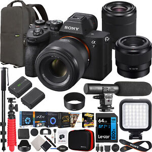 Sony a7 IV Full Frame Mirrorless Camera + 50mm F1.8 + 28-70mm 2 Lens Kit Bundle