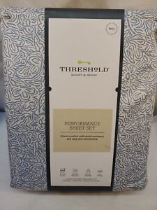 Full 400 Thread Count Performance Sheet Set Blue Floral - Threshold