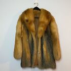 Vintage 1980's Custom Made Gray and Red Fox Fur Coat Appraised Best Fit Large