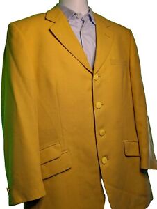 VERSACE V2 Gold Yellow Blazer 50 EU 40 US Mens 4Btn Jacket Sport Coat VTG EUC!