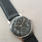 VINTAGE GIRARD PERREGAUX CALIBER 12 KAMASUTRA DIAL SWISS S STEEL WATCH FROM 50S