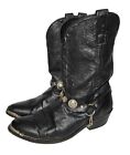DINGO Cowboy Western Boots D102175 - Men's Size 11 1/2 D Black Leather Silver