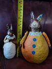 Debbee Thibault Lot Of TWO Easter Bunny Rabbit Limited Edition Folk Art