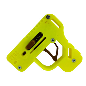 3D Printed Toy TicTac Gun 2 | Launch TicTac 5-8' | Yellow/Wood | Include TicTac