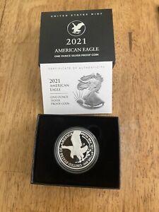 New Listing2021 W BURNISHED Unc American Silver Eagle Type 2 Coin OGP SOLD OUT  AT US MINT
