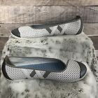 Privo by Clarks White and Gray Slip On Casual Flats Womens Size 8.5M Penny