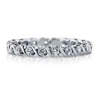 Sterling Silver 925 CZ Eternity Round Infinity Women's Wedding Band Ring 4-10