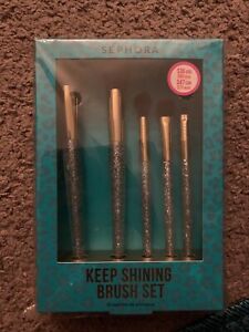 SEPHORA Keep Shining Brush Set 5 Piece Face Eye Brush Set New