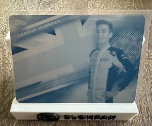 GEORGE RUSSELL 2021 Topps Chrome F1 1/1 CYAN Printing Plate
