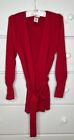 CABI Sweater MEDIUM Red Cabaret Cardigan Open Front Long SLeeve 5634
