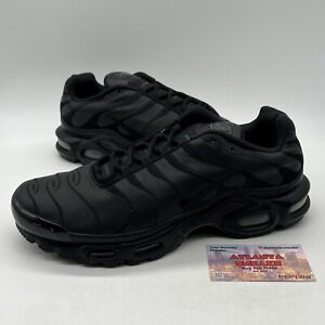 Size 9.5 - Nike Air Max Plus TN Triple Black Leather (AJ2029-001)