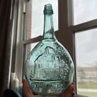 Antique GI-99 Blue Green Jenny Lind-Huffsey Calabash Flask Isabella Glass Works