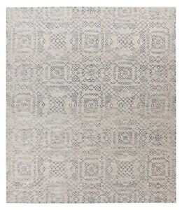 New Azulejo Natural Beige Moroccan Contemporary Handmade Tufted 100% Wool Rugs