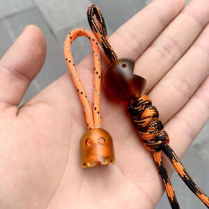 EDC Ultem PEI Parachute Cord Knife Bead Keychain Pendant Lanyard DIY Tool