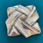 Taxco Mexico Vintage 925 Sterling Silver Large Twisted Square Heavy Brooch Pin