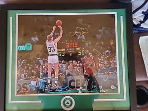 Larry Bird Boston Celtics Hofer Autographed Framed 16x20 Photo  Bird 33...