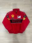 Vintage Ferrari Racing Jacket Embroidered Cotton Padded F1 Ferrari Jacket Red