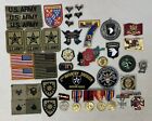 US Army Military Patches Insignias Ribbons Coin Medals 40+ Piece Lot