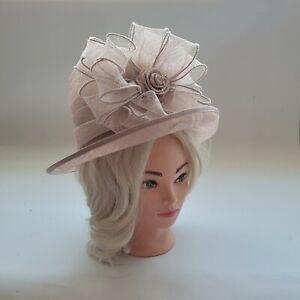 NIGEL RAYMENT MILLINER Pink Derby Wedding Sinamay Hat