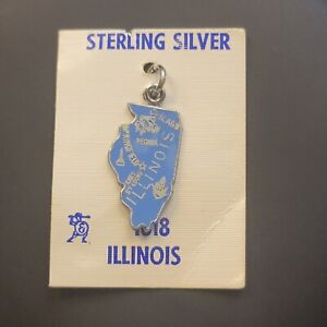 NOS Sterling Silver Illinois Enamel Charm New
