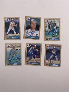 Signed Lot Of 1987 Topps Montreal Expos Cards Autographed Auto