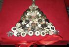 Red velvet Box Of Misc Jewels Decorated With A Vintage Jewlery Christmas Tree