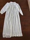 Women's Size M Vintage Off White nylon Nightgown gown  lingerie Long Sleeve