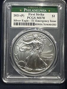 MS70 2021-(P) American Silver Eagle First Strike Emergency Issue T1 PCGS *031